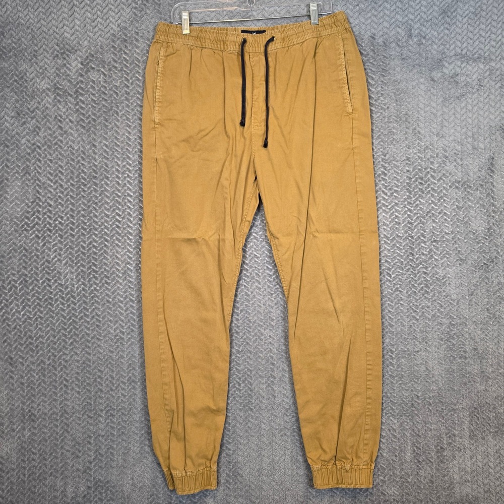 American Eagle Outfitters Mens Tan Khaki Cotton Drawstring Jogger Pants Size M